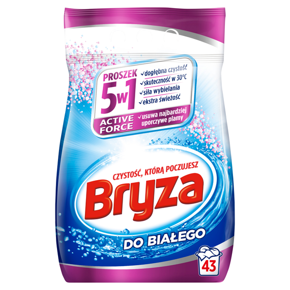 Bryza Active Force 5in1 Washing powder for white 2.795 kg (43 washes)