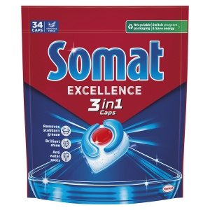 Somat Excellence Kapsułki do zmywarki 3w1 615,4 g (34 sztuki)