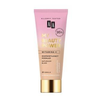 AA My Beauty Power rozświetlający podkład nr 01 Vanilla 30 ml