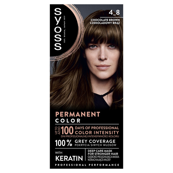 Syoss Permanent Coloration Farba do włosów trwale koloryzująca 4-8 czekoladowy brąz