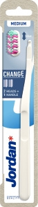 JORDAN CHANGE MEDIUM TOOTHBRUSH WITH REPLACEMENT HEADS 2pcs