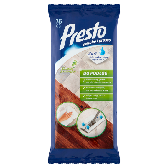 Presto Wet Floor Wipes 16 pcs