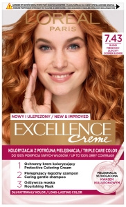 L'Oréal Paris Excellence Creme 7.43 Copper-Golden Blonde | Permanent color + triple care