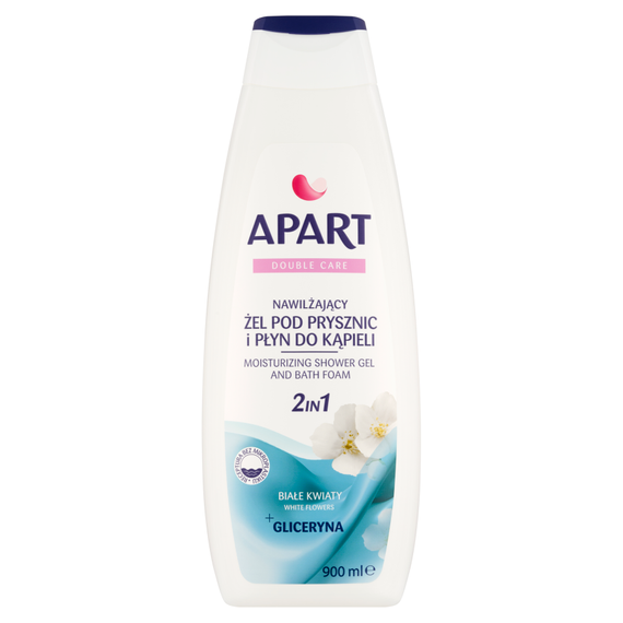 Apart Double Care Feuchtigkeitsspendendes Duschgel und Badeflüssigkeit 2in1 weiße Blüten 900 ml