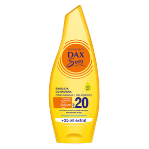 DAX SUN EMULSJA DO OPALANIA Z MASŁEM KAKAOWYM I OLEJEM ARGANOWYM SPF 20 175ML