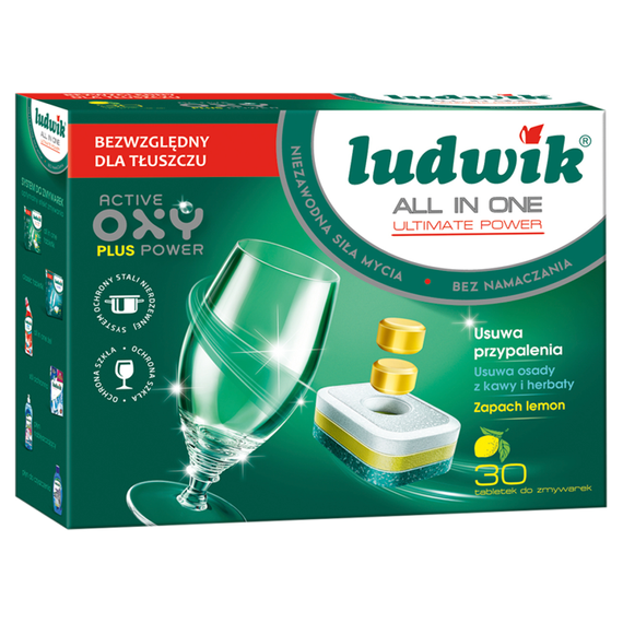 Ludwik All in one Dishwasher tablets lemon scent 540 g (30 pieces)