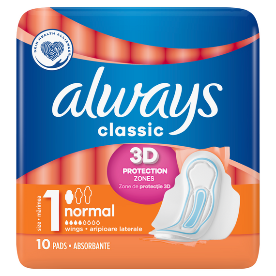 Always Classic Normal Einlagen mit Flügeln (Größe 1) x10