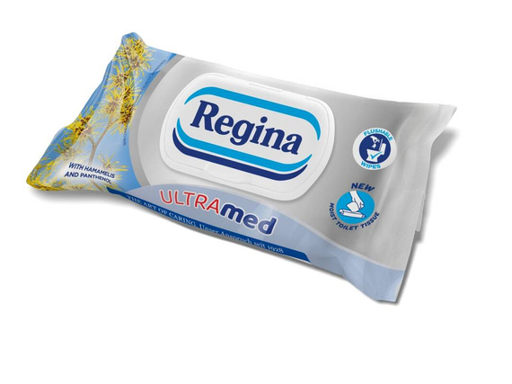 Regina Ultra Med Feuchtigkeitsspendendes Toilettenpapier mit Hamamelis- und Panthenol-Extrakt, 42 Stück