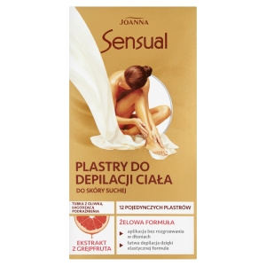 Joanna Sensual Body depilatory patches for dry skin 12 pieces + Soothing oil tube 10 ml