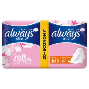 Always Platinum Sanitary Pads with Wings Normal, 20 pcs.