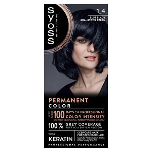 Syoss Permanent Coloration Permanente Haarfarbe 1-4 Marineblau Schwarz