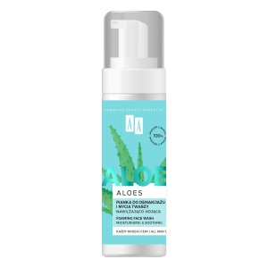 AA Aloes 100 % Aloe Vera-Extrakt, Make-up-Entferner und Gesichtsreinigungsschaum, feuchtigkeitsspendend und beruhigend, 150 ml
