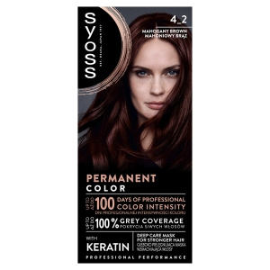 Syoss Permanent Coloration Permanent hair dye 4-2 mahogany brown