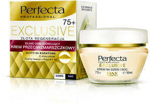 Perfecta Exclusive Silnie odbudowujący krem przeciwzmarszczkowy Złota regeneracja 75+ 50 ML