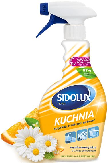 SIDOLUX KÜCHE Reinigungsspray - Marseiller Seife & Frische Orange 500 ml