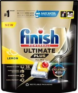 Finishl Ultimate Plus Lemon Kapsułki do mycia naczyń w zmywarce 439,2 g (36 sztuk)