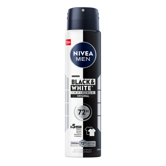 Nivea MEN Black & White Invisible Men's antiperspirant spray 250 ml