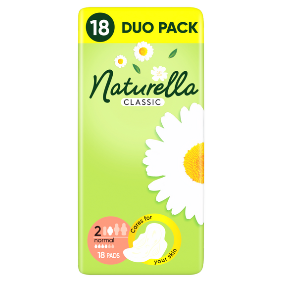 Naturella Classic Normal Größe 1 Pads mit Flügeln × 18