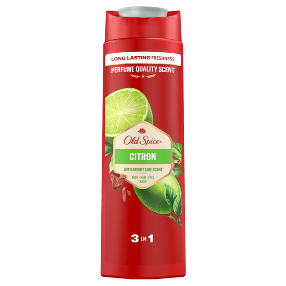 Old Spice Citron Men's Shower Gel and Shampoo 400ml Long-lasting freshness