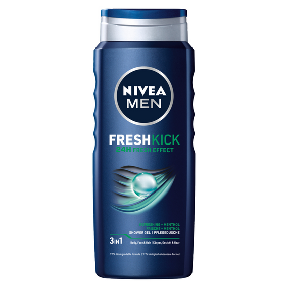Nivea MEN Fresh Kick 3in1 shower gel 500ml