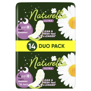 Naturella Ultra Night Größe 4 Pads mit Flügeln × 14