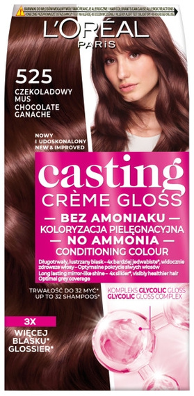 L'Oreal Paris Casting Crème Gloss Pflegendes Haarfärbemittel 525 Schokoladenmousse