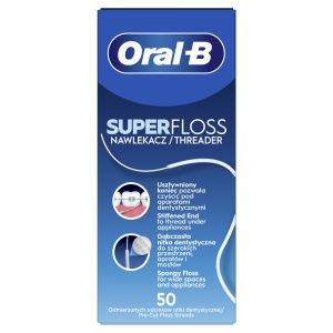Oral-B Superfloss Dental Floss – Removes Plaque and Tartar – Cleans Braces – 50 Strands