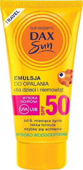 DAX SUN Travel Mini emulsja do opalania dla dzieci SPF 50, 50ml