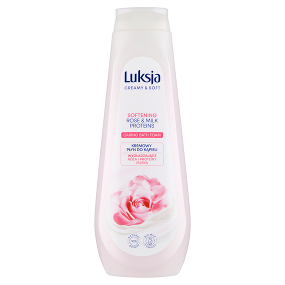 Luksja Creamy & Soft Cremige Badeflüssigkeit mit glättenden Rosen- und Milchproteinen 900 ml