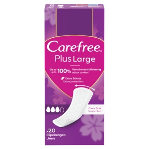 Carefree Plus Large Wkładki higieniczne bezzapachowe 20 sztuk