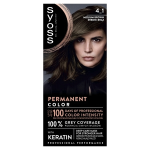 Syoss Permanent Coloration Farba do włosów trwale koloryzująca 4-1 średni brąz