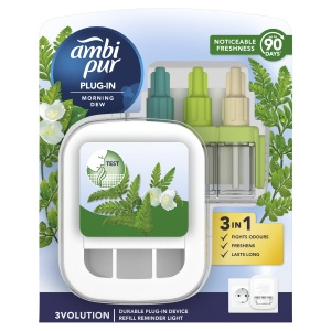 Ambi Pur 3Volution Electric Air Freshener Starter Kit Morning Dew 20 ml
