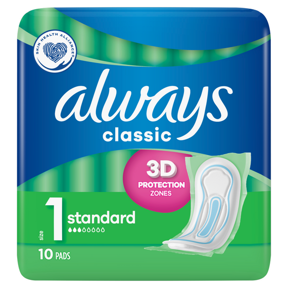 Always Classic Standard Pads (size 1) x10