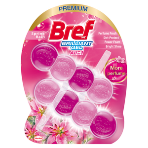 Bref WC Brilliant Gel All in 1 Toilettenschüsselreinigung und Duftanhänger Frühlingsregen 2 x 42 g
