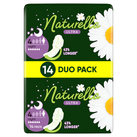 Naturella Ultra Night Größe 4 Pads mit Flügeln × 14