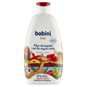 bobini fun Płyn do kąpieli i żel do mycia ciała o zapachu truskawek 500 ml