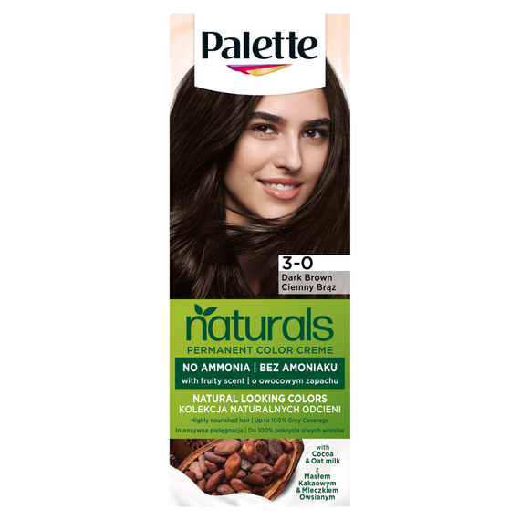 Palette Permanent Naturals Color Creme Farba do włosów trwale koloryzująca 800/ 3-0 ciemny brąz