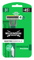 Wilkinson Sword Quattro Essential 4 Sensitive Disposable Razors with 4 Blades 3 Pack