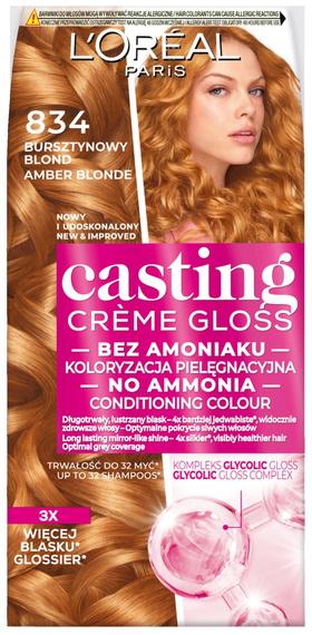 L'Oreal Paris Casting Crème Gloss Semi Permanent Hair Dye 823 Amber Blonde 