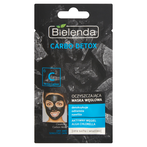 Bielenda Carbo Detox Reinigende Kohlenstoffmaske für trockene und empfindliche Haut 8 g