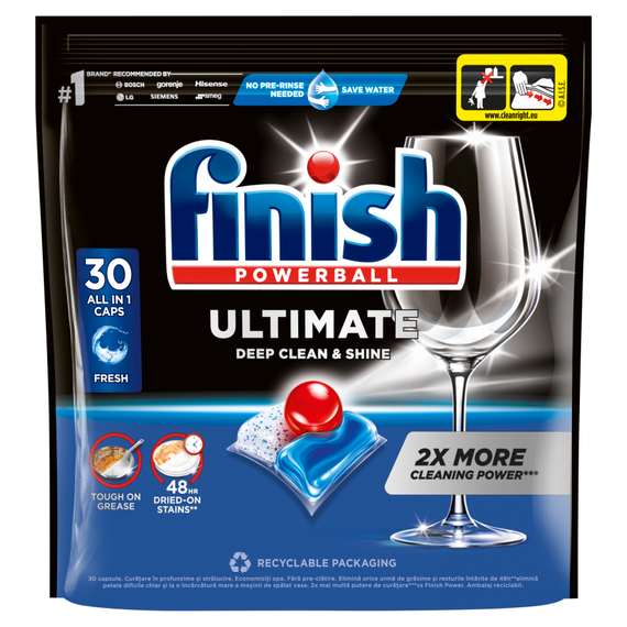 Finish Ultimate Fresh Kapsułki do mycia naczyń w zmywarce 387 g (30 sztuk)