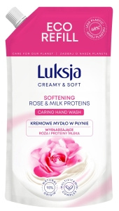 Luksja Creamy & Soft Kremowe mydło w płynie wygładzające róża i proteiny mleka 400 ml