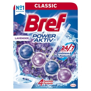 Bref WC Power Aktiv Wasch- und Duftanhänger für Toilettenschüssel Lavendel 50 g