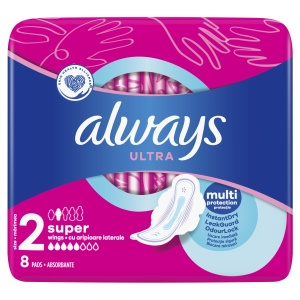 Always Ultra Super (R2) mit Flügeln Damenbinden 8 Stück