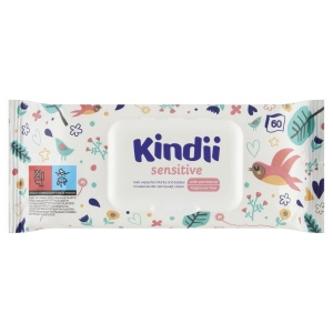KINDII Sensitive Chusteczki nawilżane, 60szt.