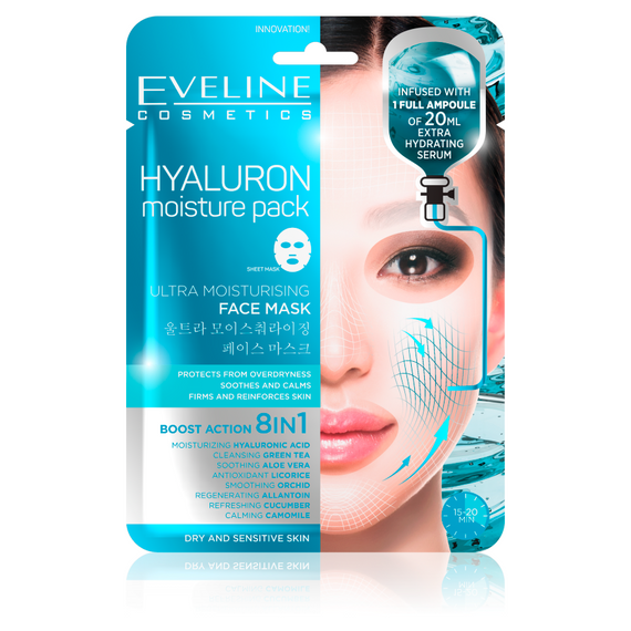 Ultra-moisturizing sheet mask with hyaluronic acid