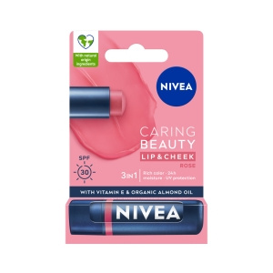 Nivea Caring Beauty 3w1 Rose Pomadka pielęgnująca