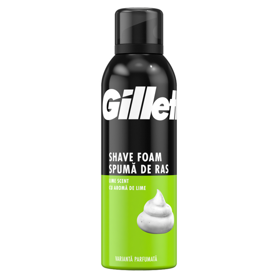 Gillette Classic Lime Rasierschaum für Männer, Limettenduft, 200 ml