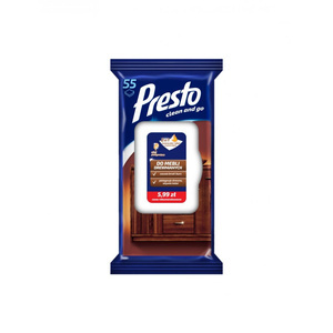 Presto Wet wipes for wooden furniture and laminate 55 pieces