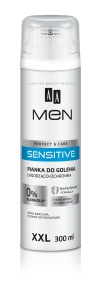 AA MEN SENSITIVE CARE Beruhigender und schützender Rasierschaum 300 ml